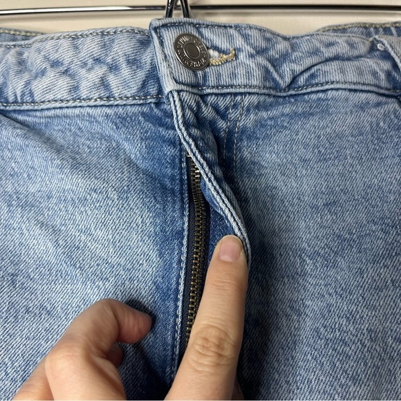 FOREVER 21 Distressed Raw Hem Coastal Cowgirl Front Slit Denim Maxi Skirt - Picture 6 of 11